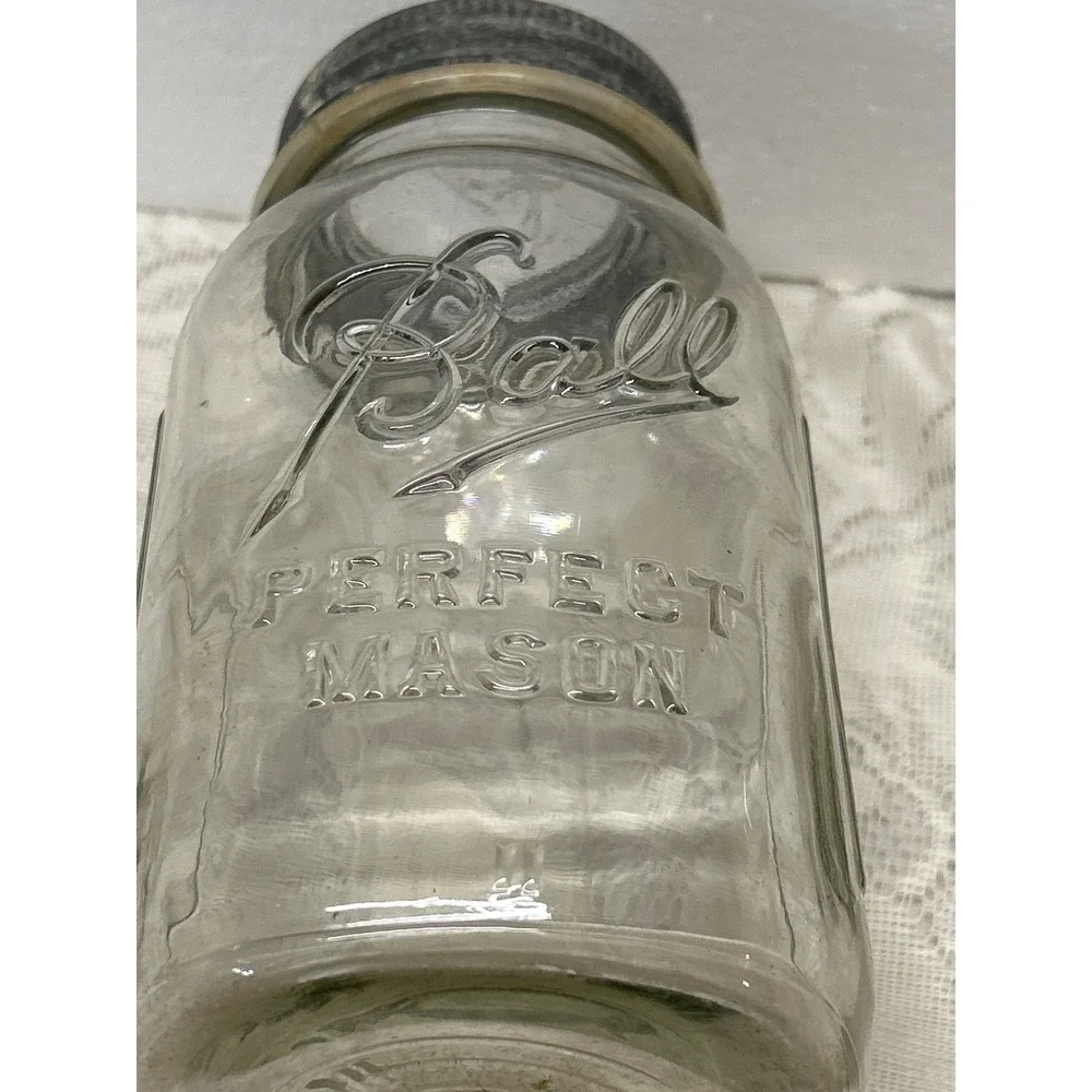Vintage Ball Perfect Mason‎ and Ball Ideal Glass Canning Jars Set of 2 Clear